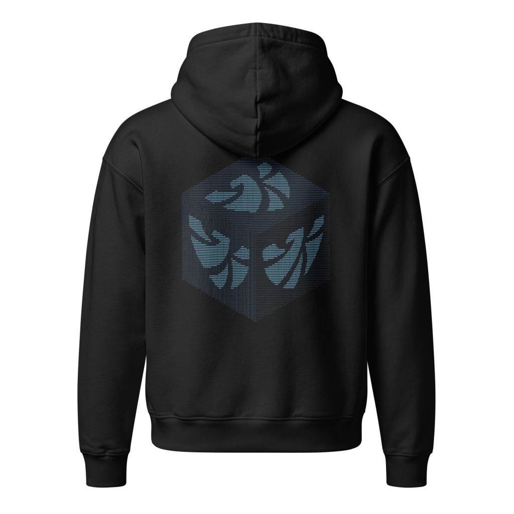 Distort Cube Hoodie – Relaxed fit Zwart