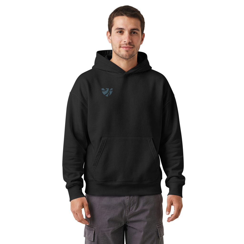 Distort Cube Hoodie – Relaxed fit Zwart